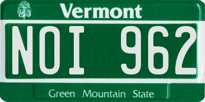 VT license plate NOI962