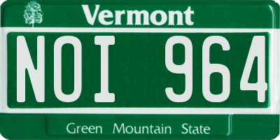 VT license plate NOI964
