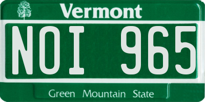 VT license plate NOI965