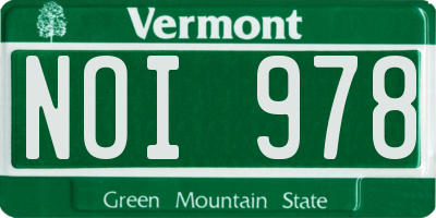 VT license plate NOI978