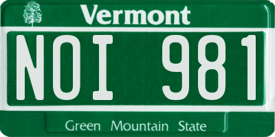 VT license plate NOI981
