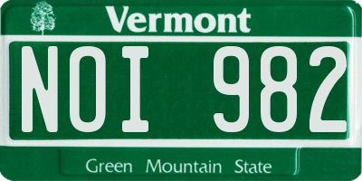 VT license plate NOI982