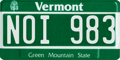 VT license plate NOI983