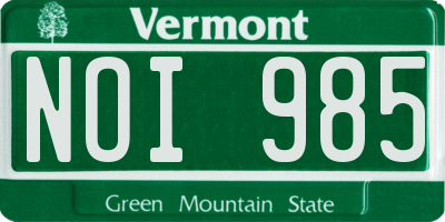 VT license plate NOI985