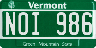 VT license plate NOI986