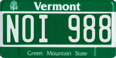 VT license plate NOI988