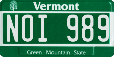 VT license plate NOI989