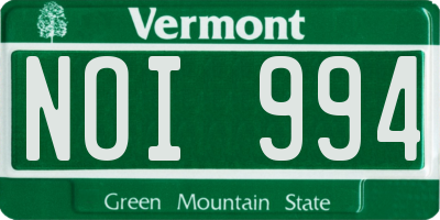 VT license plate NOI994