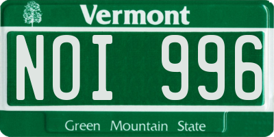 VT license plate NOI996