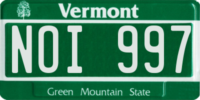 VT license plate NOI997