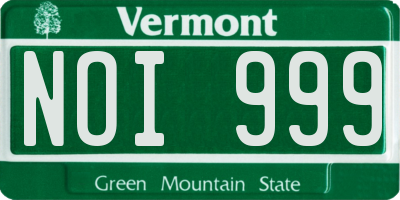 VT license plate NOI999