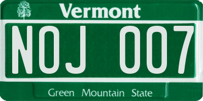 VT license plate NOJ007
