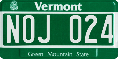 VT license plate NOJ024