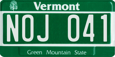 VT license plate NOJ041