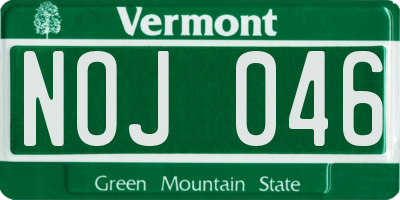 VT license plate NOJ046