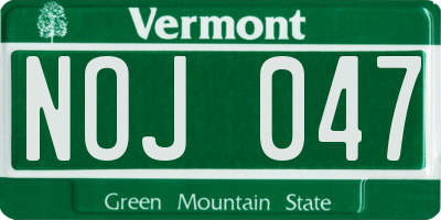 VT license plate NOJ047