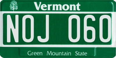 VT license plate NOJ060