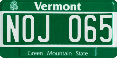 VT license plate NOJ065