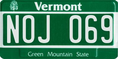 VT license plate NOJ069