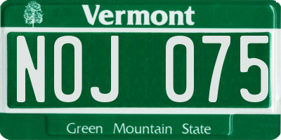 VT license plate NOJ075