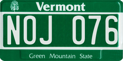 VT license plate NOJ076