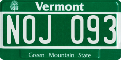 VT license plate NOJ093