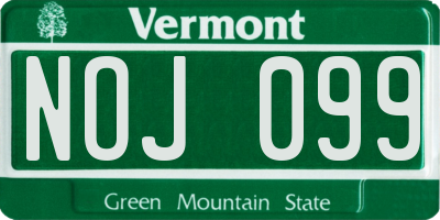 VT license plate NOJ099