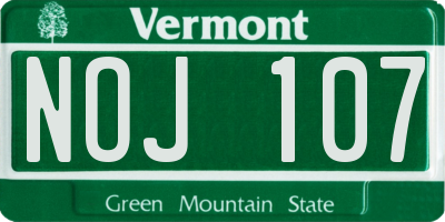 VT license plate NOJ107