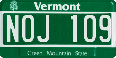 VT license plate NOJ109