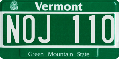 VT license plate NOJ110