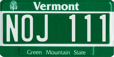 VT license plate NOJ111
