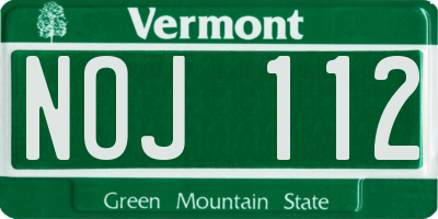 VT license plate NOJ112