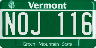 VT license plate NOJ116