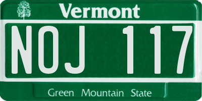 VT license plate NOJ117