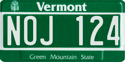 VT license plate NOJ124