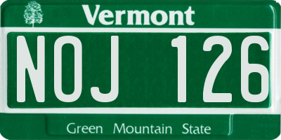VT license plate NOJ126
