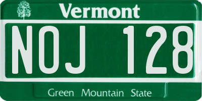 VT license plate NOJ128