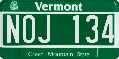VT license plate NOJ134