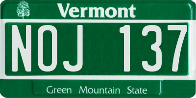 VT license plate NOJ137