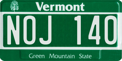 VT license plate NOJ140
