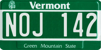 VT license plate NOJ142