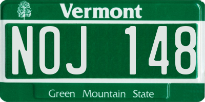 VT license plate NOJ148