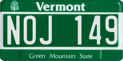 VT license plate NOJ149