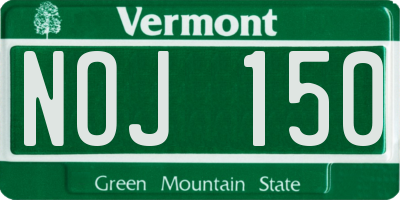VT license plate NOJ150