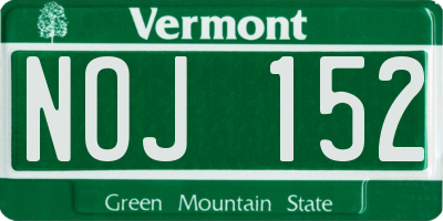 VT license plate NOJ152