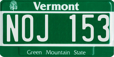 VT license plate NOJ153