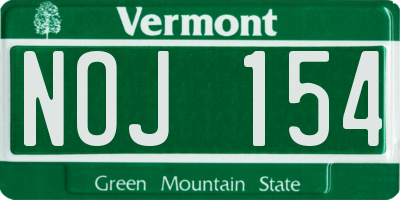 VT license plate NOJ154