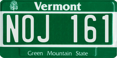 VT license plate NOJ161