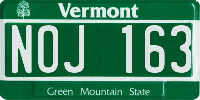 VT license plate NOJ163