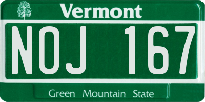 VT license plate NOJ167